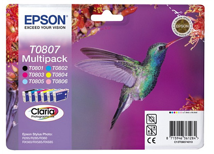 EPSON ink čer+bar CLARIA Stylus photo "Kolibřík" R265/ RX560/ R360 - multipack