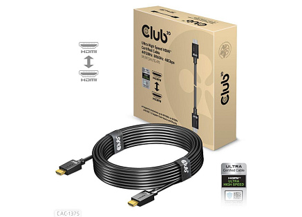 Club3D Ultra Rychlý HDMI™ Certifikovaný, 4K120Hz 8K60Hz 48Gbps M/M 5m/16.4ft, 28 AWG