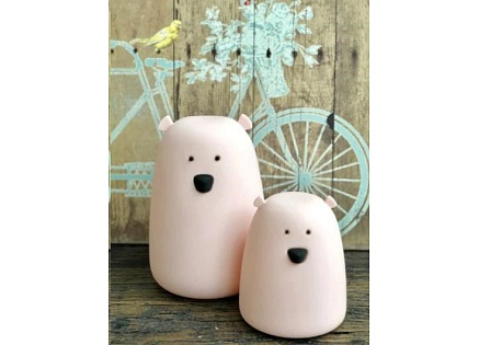 Rabbit & Friends Dotyková lampička medvídek | růžová