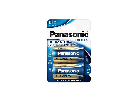 PANASONIC Alkalické baterie EVOLTA Platinum LR20EGE/2BP D 1,5V (Blistr 2ks)