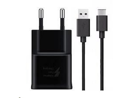 Samsung síťová nabíječka EP-TA200EBE + EP-DG970BBE, USB-C, 15 W, černá - bulk