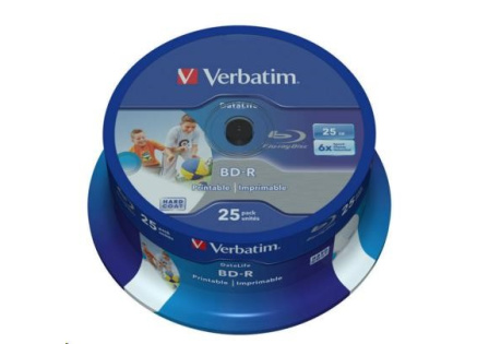 VERBATIM BD-R SL Datalife HTL (25-pack)Blu-Ray/Spindle/6x/25GB Wide Printable VERBATIM BD-R SL Datalife HTL (25-pack)Blu-Ray/Spindle/6x/25GB Wide Printable