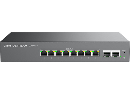 Grandstream GWN7721P L2 Lite managed switch, 8x 2.5GbE RJ45, 2x 10G SFP+, PoE/PoE+