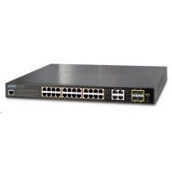 Planet GS-4210-24P4C PoE+ switch 28x 10/100/1000Base-T, 802.3at do 220W, VLAN, SNMP/WEB