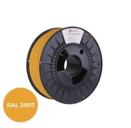 C-TECH Tisková struna (filament) PREMIUM LINE, PETG, luminiscenční světlá oranžová, RAL2007, 1,75mm, 1kg