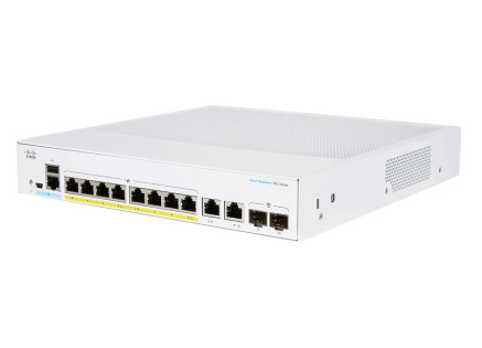 Cisco switch CBS250-8FP-E-2G (8xGbE,2xGbE/SFP combo,8xPoE+,120W,fanless) - REFRESH