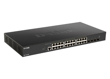 D-Link DXS-1210-28T Smart Managed 10G Switch 24x 10GBase-T ports, 4x 10G/25G SFP28 ports