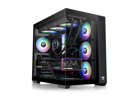 THERMALTAKE Case View 380 TG ARGB, ATX, Průhledná bočnice, 4x 120mm ARGB Fan, černá