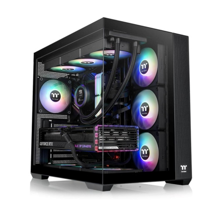 THERMAL TAKE Case View 380 TG ARGB, ATX, Průhledná bočnice, 4x 120mm ARGB Fan, černá