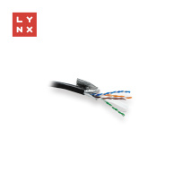 LYNX FTP kabel Cat6, PE (Fca), celoměděný, venkovní, černý, cívka 305m