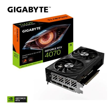 GIGABYTE VGA NVIDIA GeForce RTX 4070 WINDFORCE OC 12G V2, 12GB GDDR6, 3xDP, 1xHDMI GIGABYTE VGA NVIDIA GeForce RTX 4070 WINDFORCE OC 12G V2, 12GB GDDR6, 3xDP, 1xHDMI