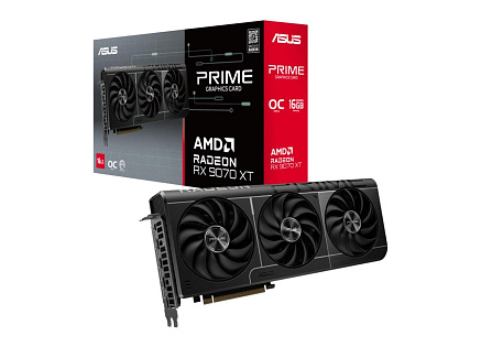 ASUS VGA AMD Radeon RX 9070 XT PRIME OC 16GB, RX 9070 XT, 16GB GDDR6, 3xDP, 1xHDMI
