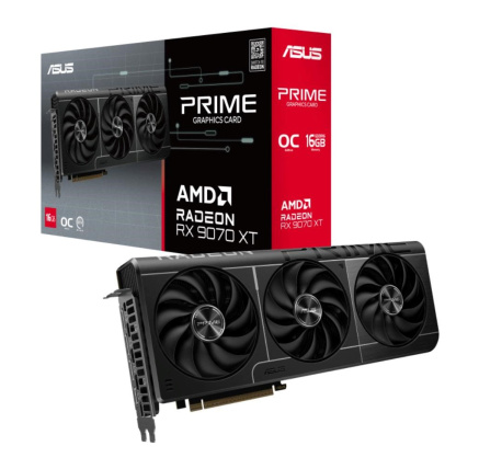 ASUS VGA AMD Radeon RX 9070 XT PRIME OC 16GB, RX 9070 XT, 16GB GDDR6, 3xDP, 1xHDMI ASUS VGA AMD Radeon RX 9070 XT PRIME OC 16GB, RX 9070 XT, 16GB GDDR6, 3xDP, 1xHDMI