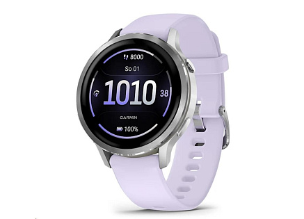 Garmin Venu® 4 - 41 mm Silver / Periwinkle silikonový řemínek