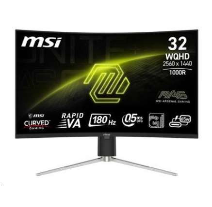 MSI LCD MAG 325CQRF QD E2, 31.5", 2560x1440, Rapid VA, 180Hz, 0,5ms, VESA 100x100, Black