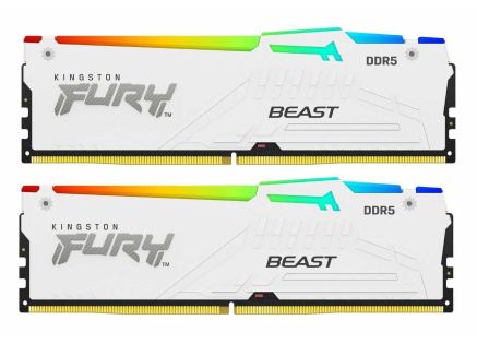 KINGSTON DIMM DDR5 64GB (Kit of 2) 6400MT/s CL32 Non-ECC FURY Beast RGB EXPO, Bílá