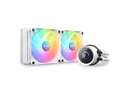 NZXT vodní chladič Kraken 240 RGB / 2x120mm fan / 4-pin PWM / LCD disp. / 6 let / bílá