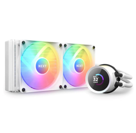 NZXT vodní chladič Kraken 240 RGB / 2x120mm fan / 4-pin PWM / LCD disp. / 6 let / bílá