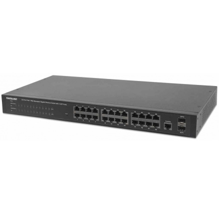 Intellinet 24-Port PoE Web-Managed Gigabit Switch with 2 SFP Ports (180 W), 24 PoE+/PoE ports 802.3at/af Intellinet 24-Port PoE Web-Managed Gigabit Switch with 2 SFP Ports (180 W), 24 PoE+/PoE ports 802.3at/af