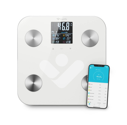 TrueLife FitScale W6 BT - Bioelektrická impedanční bluetooth váha - bílá