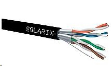 Instalační kabel Solarix STP, Cat6A, drát, PE, cívka 500m SXKD-6A-STP-PE