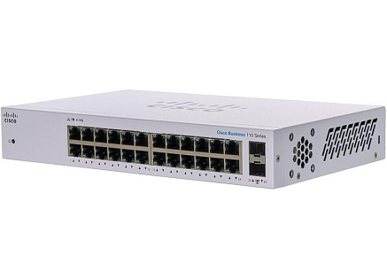 Cisco switch CBS110-24T (24xGbE, 2xGbE/SFP combo,fanless) - REFRESH