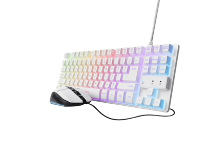 TRUST Sada klávesnice + myš GXT 798W 2v1 Gaming set, bílá