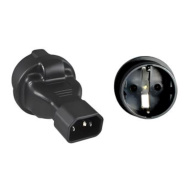 Adaptér IEC C14 na SCHUKO CEE 7/3 napětí 230V, 10A