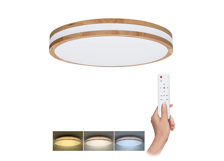 Solight LED osvětlení s dálkovým ovladačem Woody, 48W, 3360lm, 38cm, změna chromatičnosti, stmívatelné