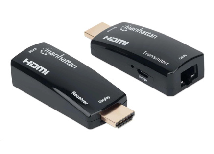 MANHATTAN HDMI Extender by Single Cat5e/6 up to 60m, Black, Retail Box MANHATTAN HDMI Extender by Single Cat5e/6 up to 60m, Black, Retail Box