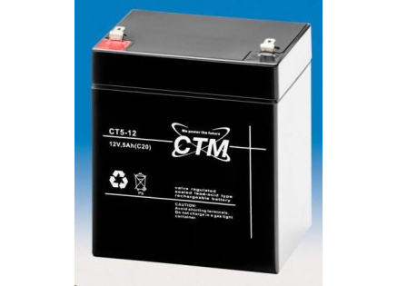 Baterie - CTM CT 12-5 (12V/5Ah - Faston 187), životnost 5let