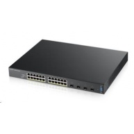 Zyxel XGS2210-28HP 28-port Managed L2+ Gigabit PoE Switch, 24x gigabit RJ45, 4x 10GbE SFP+, PoE budget 375W