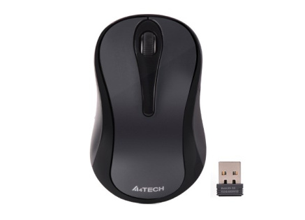 A4tech Myš G3-280N, V-Track, bezdrátová optická myš, 1200 DPI, 2.4GHz, Šedá