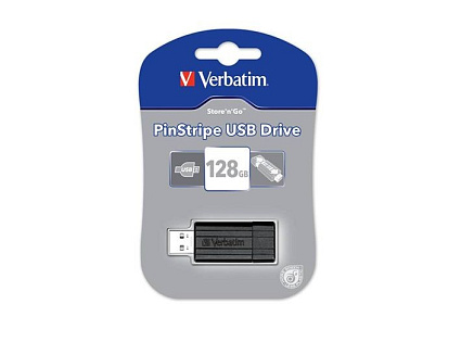 VERBATIM USB Flash Disk Store 'n' Go PinStripe 128GB - Black VERBATIM USB Flash Disk Store 'n' Go PinStripe 128GB - Black