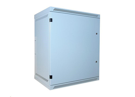 LEXI-Net 19" nástěnný rozvaděč 15U 600x450, nosnost 60 kg, plné dveře, svařovaný, šedý