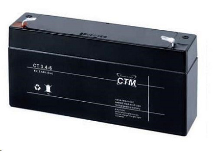 Baterie - CTM CT 6-3,4 (6V/3,4Ah - Faston 187), životnost 5let