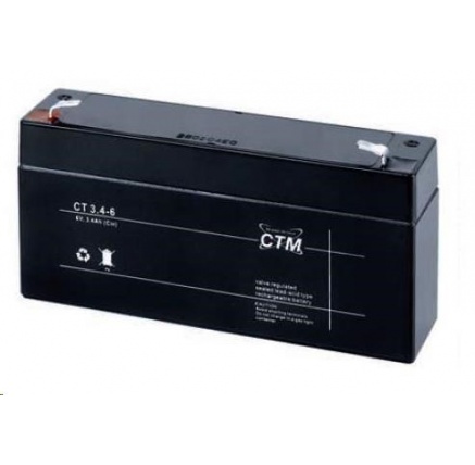 Baterie - CTM CT 6-3,4 (6V/3,4Ah - Faston 187), životnost 5let Baterie - CTM CT 6-3,4 (6V/3,4Ah - Faston 187), životnost 5let