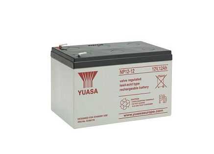 Baterie - YUASA NP12-12 (12V/12Ah - Faston F2 250), životnost 5let