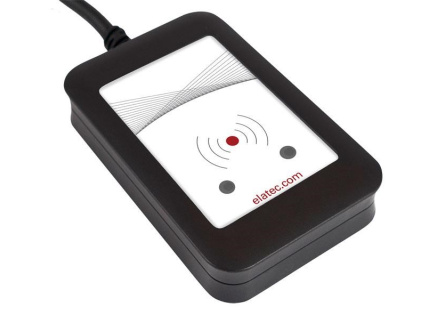 Elatec RFID čtečka black, RS232 cable 2.0m, integrated 125kHz+13.56MHz antenna