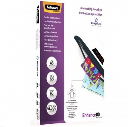Laminovací fólie Fellowes A5 80 mic ImageLast, balení 100 ks