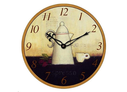 TechnoLine WT 1013 nástěnné hodiny, analogové, řízené krystalem, dřevo, dekor káva