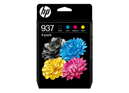HP 937 CMYK Original Ink Cartridge 4-Pack (1,450 / 800 / 800 / 800 pages)