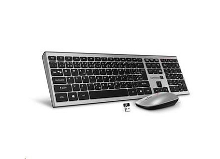 CONNECT IT Combo bezdrátová stříbrná klávesnice + myš, (+2x AAA +1x AA baterie zdarma), CZ + SK layout