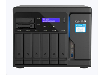 QNAP TS-855X-8G (8C/AtomC5125/2,8GHz/8GBRAM/8xSATA/2xM.2/2x2,5GbE/1x10GbE/1xUSB2.0/3xUSB3.2/2xPCIe)
