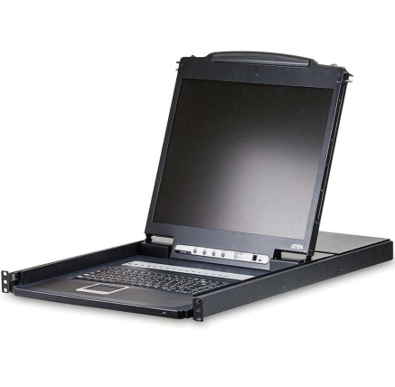 CL1316 ATEN 16-port KVM PS/2+USB, OSD, rack, 19" LCD, touchpad, klávesnice KVM přepínač s integrovanou klávesnicí, touchpadem a LCD 19" ve skladném vysouvacím šuplíku. Vhodný do serverové místnosti, kde Vám ušetří místo. Ke KVM přepínači je možno připojit až 16 PC s rozhraním USB nebo PS/2, je montovatelný do racku. Možnost přepínač ovládat tlačítek, klávesovou zkratkou nebo přes vestavěné OSD menu. - vestavěný 16 port KVM přepínač - vestavěný LCD 19" - kompletní klávesnice, touchpad - rozlišení LCD až 1280x1024@75 DDC2B - možnost připojit/odpojit PC bez restartu přepínače - není třeba software - přepínání pomocí hot key, tlačítka, OSD menu - auto scan mod pro zjištění připojených PC - kaskádovatelný - signalizace stavu pomocí několika LED diod - možnost připojit počítače po USB i PS/2 (řeší se kabely) - Broadcast mod - operace se realizuje na všech připojených PC najednou - včetně úchytů do racku 19" - dvou úrovňová ochrana heslem - podpora systémů Windows/Mac/Linux/Sun - černá barva Specifikace: konektory pro vstup sdružený 15p Canon třířadý Female (je třeba použít sdružený kabel!) Vhodné kabely: USB 2L-5202U 2L-5203U 2L-5206U PS/2 2L-5202P 2L-5203P 2L-5206P V balení: 1ks CL1316 KVM přepínač s držákem do racku 1ks napájecí kabel 2ks sady kabelů KVM pro připojení počítače 1ks Firmware Upgrade kabel 1ks Rychlý návod CL1316 ATEN 16-port KVM PS/2+USB, OSD, rack, 19" LCD, touchpad, klávesnice KVM přepínač s integrovanou klávesnicí, touchpadem a LCD 19" ve skladném vysouvacím šuplíku. Vhodný do serverové místnosti, kde Vám ušetří místo. Ke KVM přepínači je možno připojit až 16 PC s rozhraním USB nebo PS/2, je montovatelný do racku. Možnost přepínač ovládat tlačítek, klávesovou zkratkou nebo přes vestavěné OSD menu. - vestavěný 16 port KVM přepínač - vestavěný LCD 19" - kompletní klávesnice, touchpad - rozlišení LCD až 1280x1024@75 DDC2B - možnost připojit/odpojit PC bez restartu přepínače - není třeba software - přepínání pomocí hot key, tlačítka, OSD menu - auto scan mod pro zjištění připojených PC - kaskádovatelný - signalizace stavu pomocí několika LED diod - možnost připojit počítače po USB i PS/2 (řeší se kabely) - Broadcast mod - operace se realizuje na všech připojených PC najednou - včetně úchytů do racku 19" - dvou úrovňová ochrana heslem - podpora systémů Windows/Mac/Linux/Sun - černá barva Specifikace: konektory pro vstup sdružený 15p Canon třířadý Female (je třeba použít sdružený kabel!) Vhodné kabely: USB 2L-5202U 2L-5203U 2L-5206U PS/2 2L-5202P 2L-5203P 2L-5206P V balení: 1ks CL1316 KVM přepínač s držákem do racku 1ks napájecí kabel 2ks sady kabelů KVM pro připojení počítače 1ks Firmware Upgrade kabel 1ks Rychlý návod