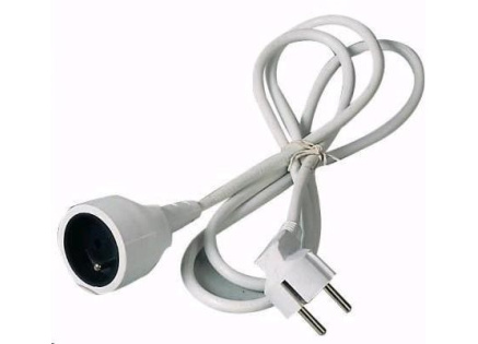 PREMIUMCORD Prodlužovací přívod 230V 1m, 1 zásuvka (M/F) bílá