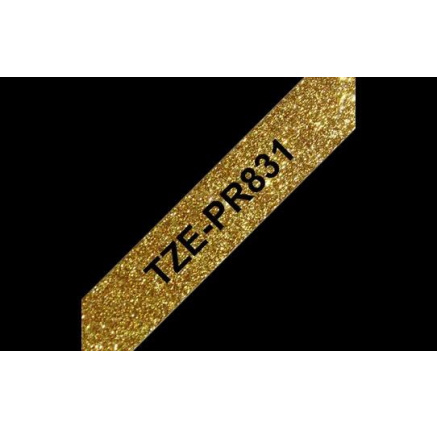 BROTHER TZe-PR831- kazeta TZ šířky 12mm, laminovaná TZe-PR831 PREMIUM GOLD / zlatá páska / černá písmo