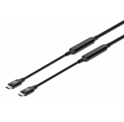 MANHATTAN Kabel USB-C Male to Male, USB 3.2 Gen 2 Type-C Active Device Cable, 3m, pozlacené koncovky, černá MANHATTAN Kabel USB-C Male to Male, USB 3.2 Gen 2 Type-C Active Device Cable, 3m, pozlacené koncovky, černá