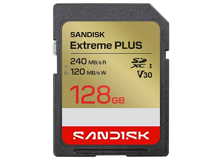 SanDisk SDXC karta 128GB Extreme PLUS (R240/W MB/s Class 10, UHS-I U3 V30) SanDisk SDXC karta 128GB Extreme PLUS (R240/W MB/s Class 10, UHS-I U3 V30)