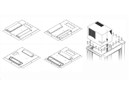 TRITON montážní redukce ke klimatizaci X1 a X2 do hloubky rozvaděče 800 x 800 mm, černá